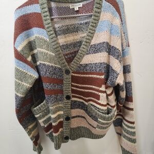 EARTHBOUND Striped Cardigan in Earthy Tones